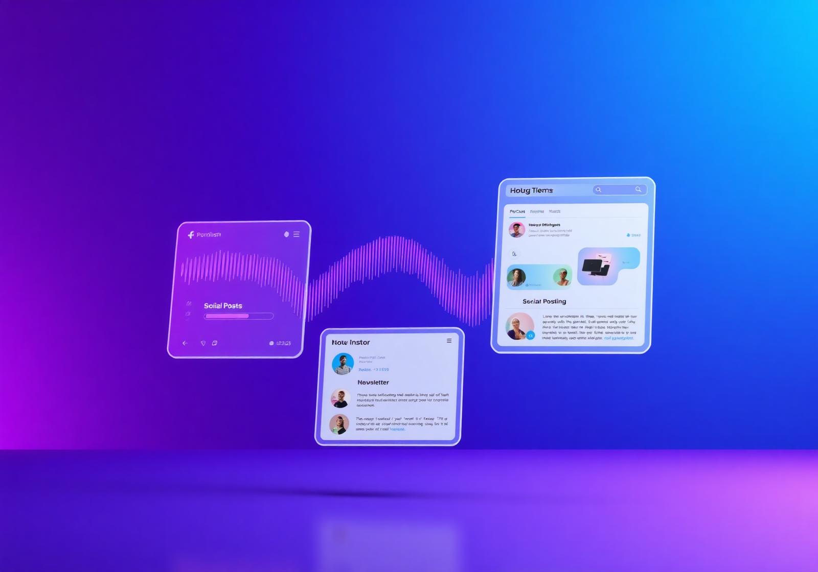 Repodeo dashboard turning a podcast episode into blogs, social posts, and a newsletter